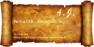 Antalik Jonatán névjegykártya
